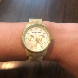 Michael Kors Mother of Pearl Gold Tone Watch